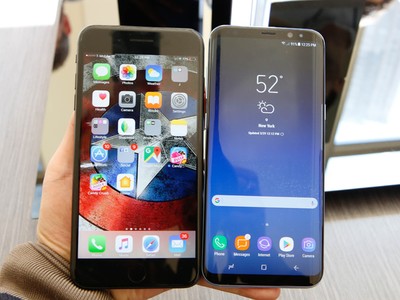 Galaxy S8 Plus so dáng cùng iPhone 7 Plus