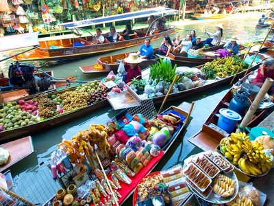  Cuộc sống trên sông nước tại chợ nổi Thái Lan