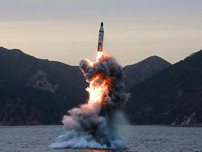 Một vụ thử tên lửa của Triều Tiên. Ảnh: KCNA