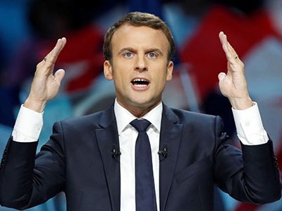 Nếu chiến thắng ông Macron sẽ là tổng thống Pháp trẻ nhất lịch sử. Ảnh: Skynews