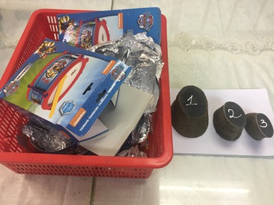 1,5 kg sừng tê giác bị phát hiện. Ảnh: H.Q.