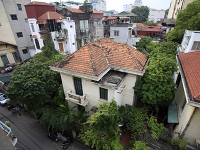 Biệt thự 12 Nguyễn Chế Nghĩa nhìn từ trên cao. Ảnh: Phạm Hải