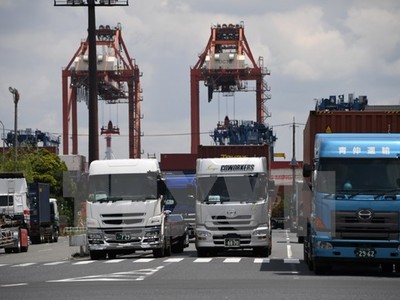 Vận chuyển hàng hóa tại cảng ở Tokyo, Nhật Bản ngày 18/5/2017. (Nguồn: AFP/TTXVN)