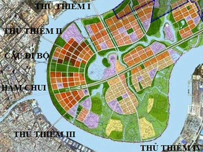 Theo quy hoạch sẽ có 5 cây cầu và một hầm chui nối trung tâm và các quận khác với khu đô thị mới Thủ Thiêm (quận 2). 