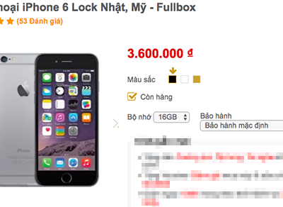 Giá iPhone 6 khóa mạng hiện chưa tới 4 triệu đồng.