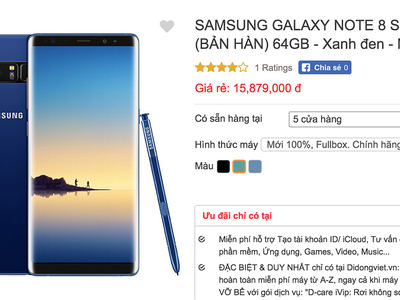 Giá Galaxy Note8 xách tay tại Việt Nam