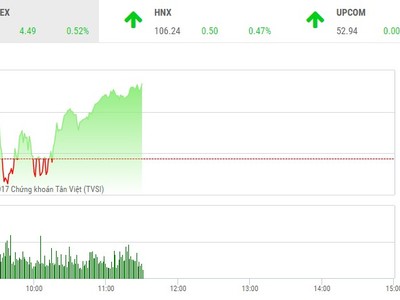 Phiên sáng 9/11: Dòng tiền vẫn chảy mạnh, VN-Index không ngường leo đỉnh