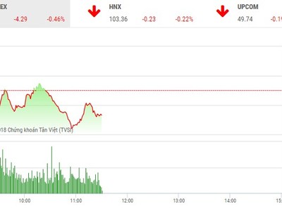 Phiên sáng 26/7: Nhóm cổ phiếu vừa và nhỏ bắt đầu chịu áp lực chốt lời