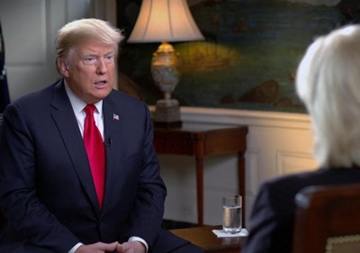 Tổng thống Mỹ - Donald Trump trong cuộc phỏng vấn hôm qua. Ảnh: CBS.