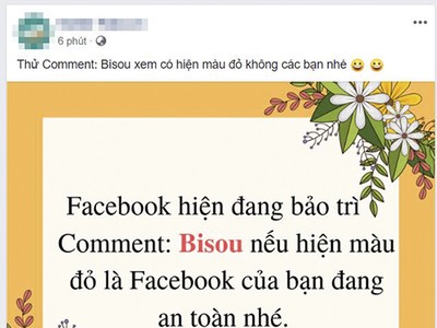 Trò lừa bình luận 'Bisou' để kiểm tra tài khoản Facebook
