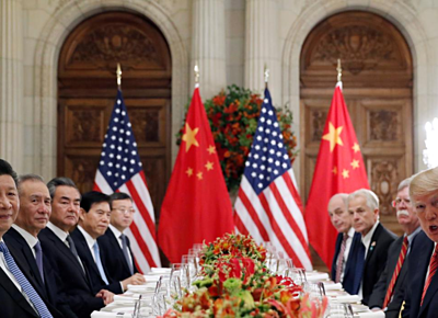 Đoàn lãnh đạo Mỹ - Trung gặp nhau tại G20 ở Argentina tháng 12/2018. Ảnh: Reuters.