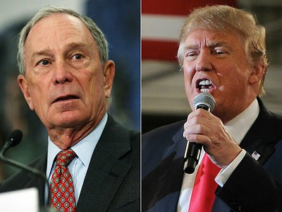 Tỷ phú Michael Bloomberg và Donald Trump.