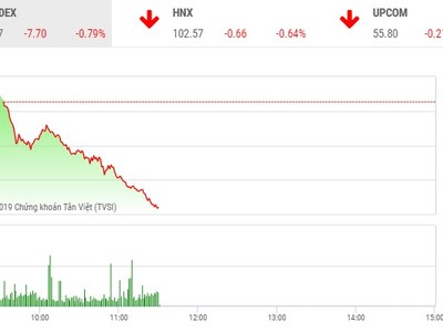 Phiên sáng 28/11: Chìm trong sắc đỏ, VN-Index đe dọa ngưỡng 970 điểm