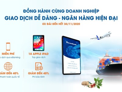 Sacombank dành hơn 8 tỷ đồng ưu đãi phí cho doanh nghiệp và cá nhân                                                                                                                                                                                            