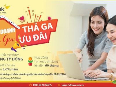 HDBank triển khai gói vay ưu đãi với lãi suất từ 8,6%/năm