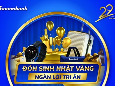 Cơ hội nhận thưởng xe Vinfast, iphone 12 từ Sacombank
