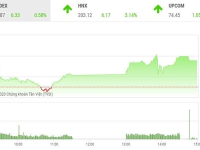 Giao dịch chứng khoán chiều cuối năm 31/12: VN-Index chốt năm trên mốc 1.100 điểm
