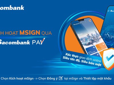 Dễ dàng đăng ký xác thực giao dịch trên Sacombank Pay