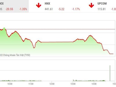 Giao dịch chứng khoán phiên chiều 7/4: Lực bán dâng cao, VN-Index lao mạnh