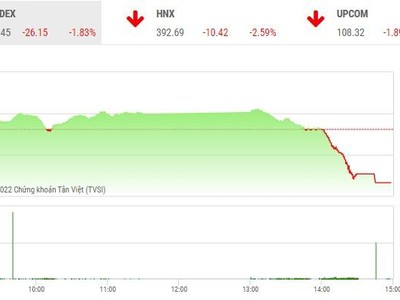 Giao dịch chứng khoán phiên chiều 19/4: Ồ ạt xả hàng, VN-Index có thêm phiên lao dốc