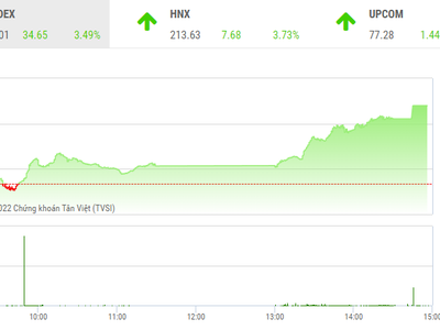 Giao dịch chứng khoán phiên chiều 27/10: Tràn ngập sắc tím, VN-Index tăng gần 35 điểm