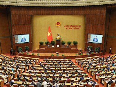 Tân Chủ tịch Quốc hội Trần Thanh Mẫn phát biểu nhậm chức.