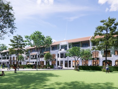 Phối cảnh dãy nhà phố dự án Sun Urban City với 3,5 tầng và 1 hầm.