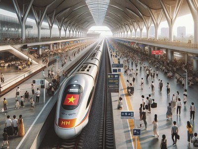 Phối cảnh một nhà ga đường sắt tốc độ cao Bắc – Nam.