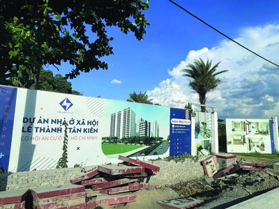 Dự án nhà ở xã hội Lê Thành Tân Kiên đang được triển khai. Ảnh: Việt Dũng.