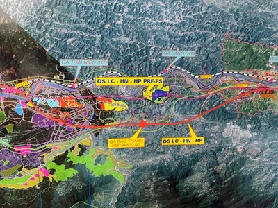 Một đoạn hướng tuyến dự án đi qua địa bàn huyện Bảo Thắng đã được điều chỉnh. (Ảnh: báo Lào Cai).