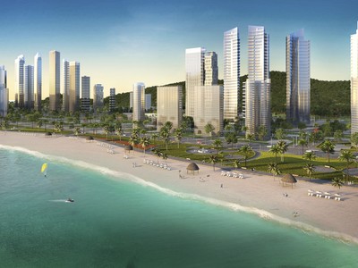 Một góc phối cảnh Sun Elite City, quần thể đô thị nghỉ dưỡng đẳng cấp bên vịnh di sản Hạ Long. (Ảnh: Sun Property).