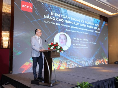Ông Bùi Quốc Dũng, Phó tổng Kiểm toán Nhà nước phát biểu tại sự kiện. Ảnh: ACCA Việt Nam.
