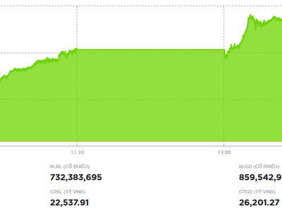 Đà tăng tiếp diễn, VN-Index đóng cửa ở mức cao kỷ lục trong phiên 23/12