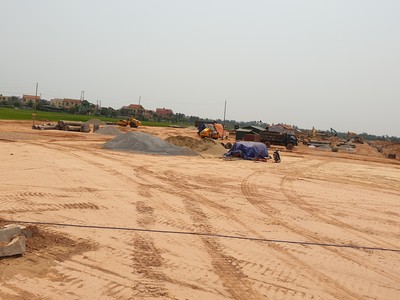 Hạ tầng Khu dân cư Đông Nam Lê Lợi đang được khẩn trương thi công.