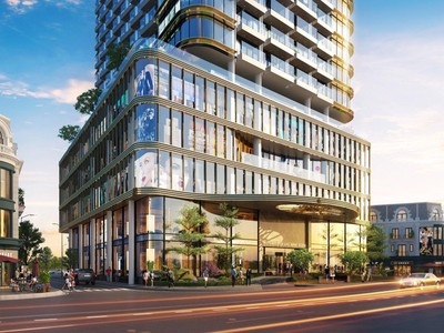 Phối cảnh dự án Tổ hợp Nhà phố thương mại shophouse kết hợp kinh doanh dịch vụ thương mại, khách sạn nghỉ dưỡng tại phường Hải Đình, TP Đồng Hới, tỉnh Quảng Bình.