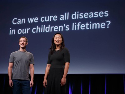 Vợ chồng CEO Facebook trong lễ ra mắt Sáng kiến Chan Zuckerberg