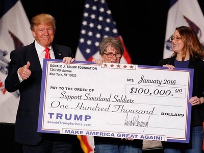 Tổng thống Trump chỉ bỏ 2,8 triệu USD cho quỹ từ thiện mang tên mình