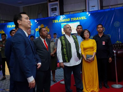 Tại lễ kỷ niệm 10 năm, Telemor được vinh dự đón tiếp Tổng thống Cộng hòa Dân chủ Đông Timor - ông José Ramos-Horta (người bên trái nữ Chủ tịch HĐQT VIettel Global - bà Nguyễn Thị Hải Lý)