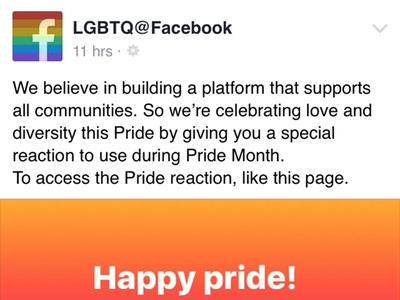 Người dùng phải Like fanpage này để có thể sử dụng biểu tượng cảm xúc lá cờ 6 màu. 