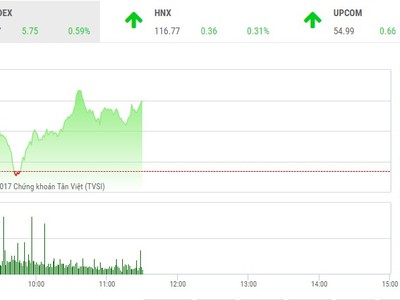 Phiên sáng 29/12: Nhóm chứng khoán nổi sóng, VN-Index vượt ngưỡng 980 điểm