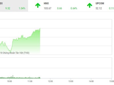 Phiên sáng 19/11: Bluechip trở lại, VN-Index bật tăng mạnh