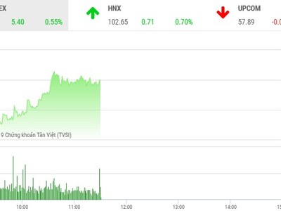 Phiên sáng 30/8: Sắc xanh lan tỏa, VN-Index tăng hơn 5 điểm