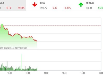 Phiên sáng cuối năm 31/12: Áp lực bán gia tăng, thị trường chìm trong sắc đỏ