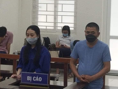 Bị cáo Quyên và Cảnh tại tòa.