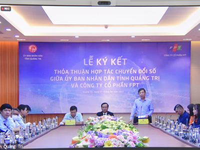 UBND tỉnh Quảng trị và FPT ký kết thỏa thuận hợp tác chuyển đổi số đến năm 2025