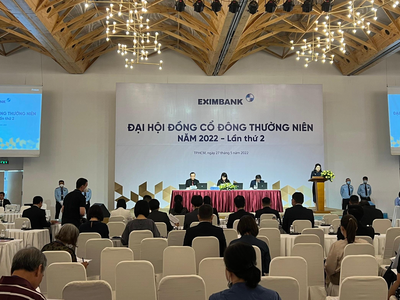 Cổ đông tham dự ĐHCĐ Eximbank sáng ngày 27/5/2022