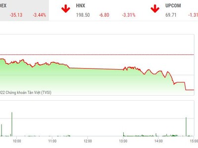 Giao dịch chứng khoán chiều 26/12: Cổ phiếu la liệt sàn, thị trường lao dốc về mốc 985 điểm