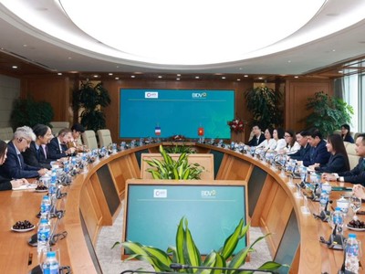 Đại diện Lãnh đạo BIDV và Cơ quan Phát triển Pháp (AFD) tại buổi làm việc"