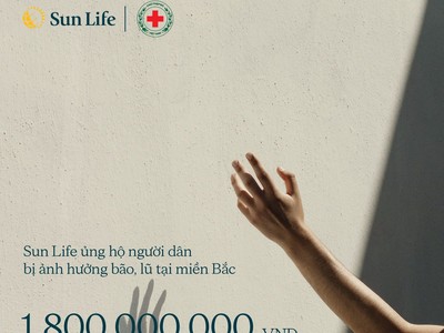 Sun Life Việt Nam hỗ trợ 1,8 tỷ đồng cho người dân chịu ảnh hưởng nặng nề từ bão Yagi