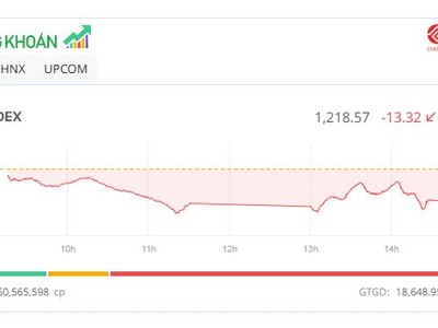 VN-Index mất mốc 1.220 điểm, cổ phiếu VTP "tím lịm"